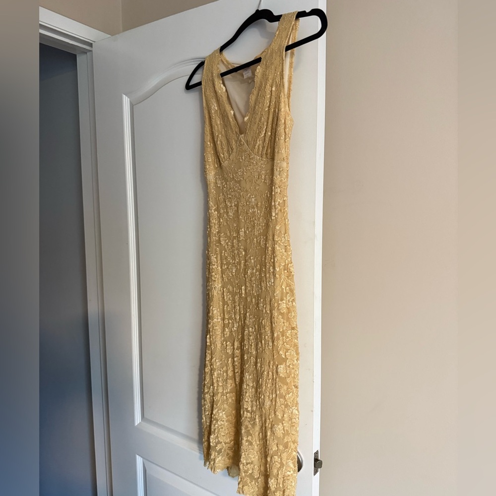 Vintage lace gold dress.